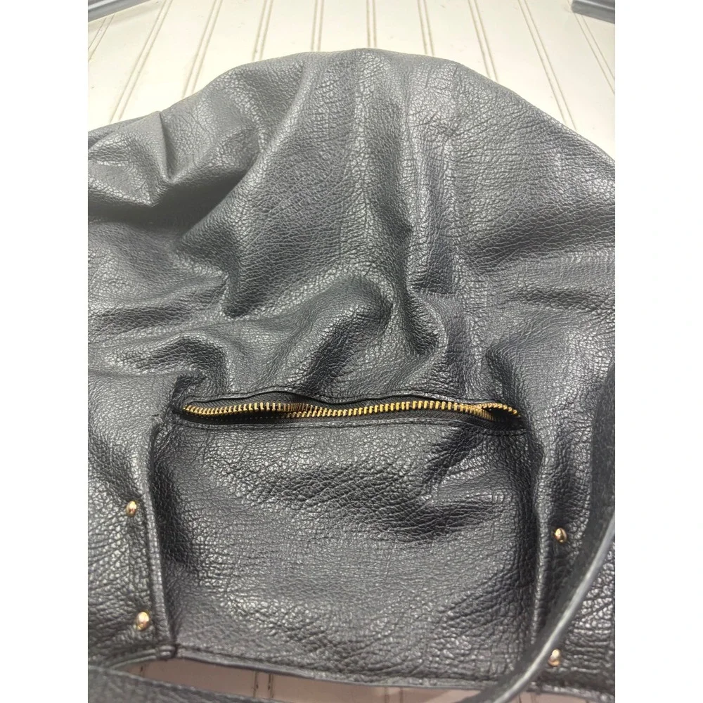 Big Buddha Vintage Y2K Black Pebbled Leather Slouchy Hobo Shoulder Bag Purse
